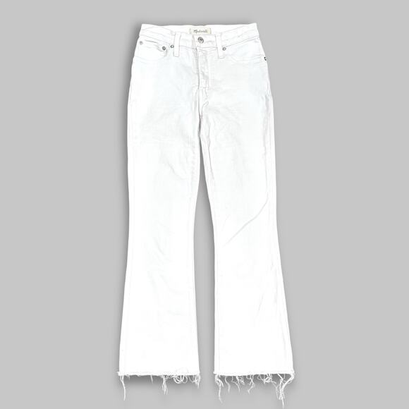 Madewell White Flare Jeans with Raw Hem - Women’s Size XS - Picture 1 of 5